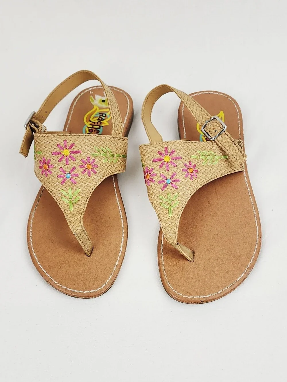 Rachel Shoes Girl Tan Emboidery Sandals